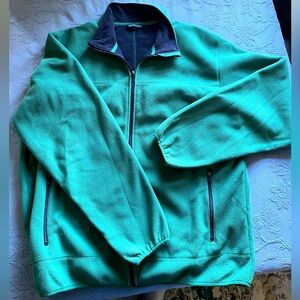Men’s lands end green and blue jacket XL